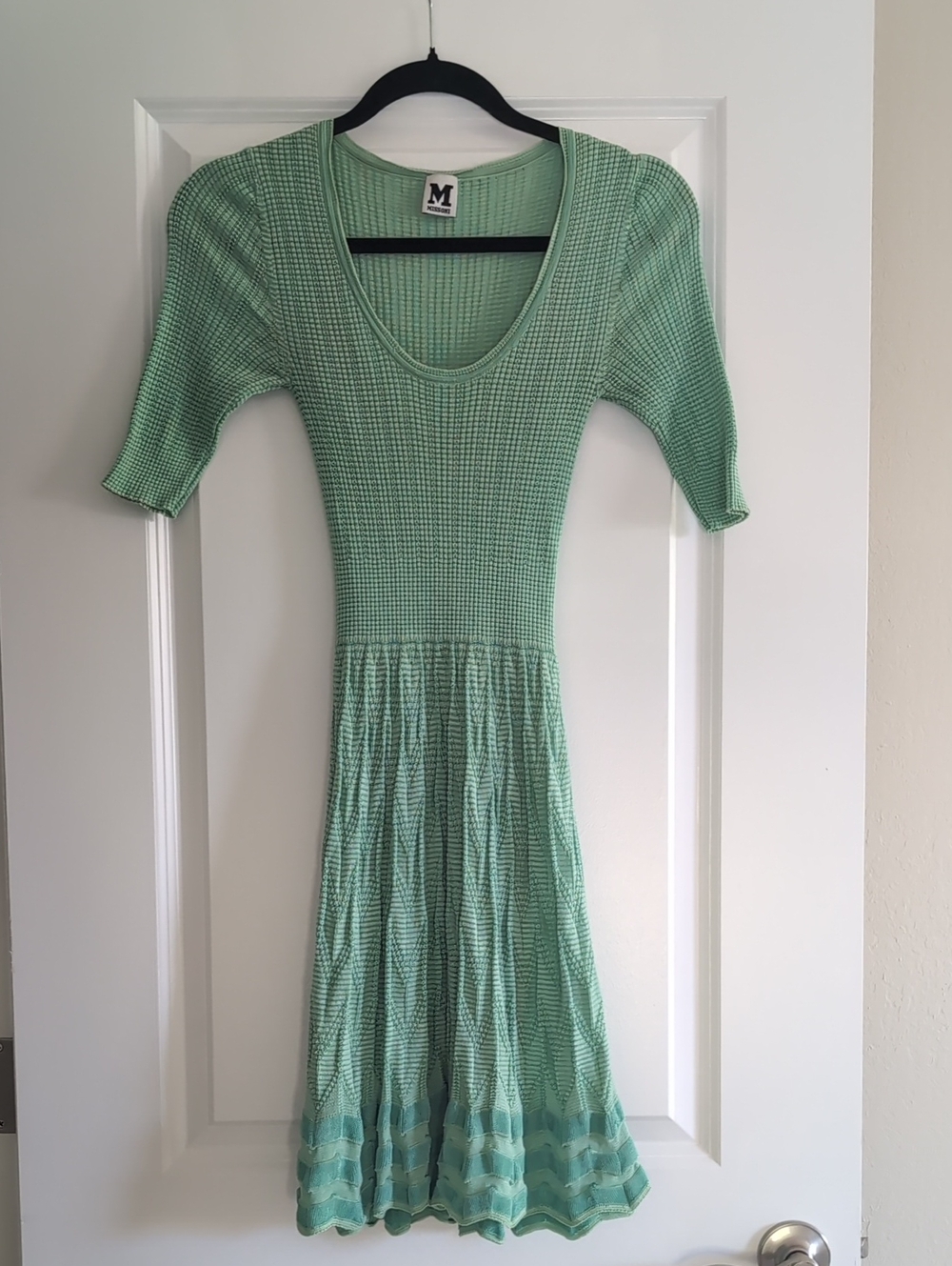 Authentic M Missoni Mint Green Knit Scoop-Neck Dress